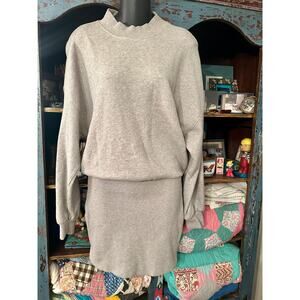 SPIRITUAL GANGSTER MOCK TURTLECK COTTON SWEATSHIRT DRESS
